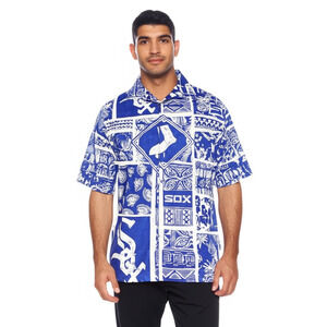 SPORTSWEAR UNLIMITED Mens Chicago White Sox Hawaiian Shirt M Blue Tropical